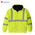 Zipped High Visibility Winter Jacket Workwear Clothes Man Class 3 Reflective Tape Hi Vis Safety Sweatshirt